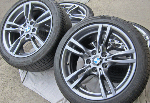 BMW3の純正ﾎｲｰﾙをガンメタに塗装　F30のホイール塗装