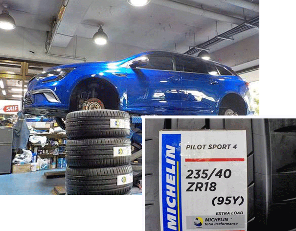 メガーヌGTツアラーのタイヤ交換　選んだタイヤは、ミシュランのPS4でした