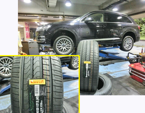 アウディQ7のタイヤ交換 選んだタイヤは、ピレリのスコーピオンベルデでした