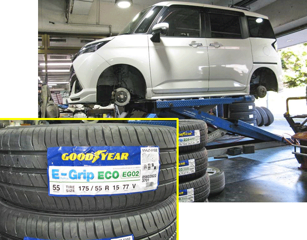 トヨタ・タンクのタイヤ交換　選んだタイヤは、グッドイヤーのE-Grip　EG-01です