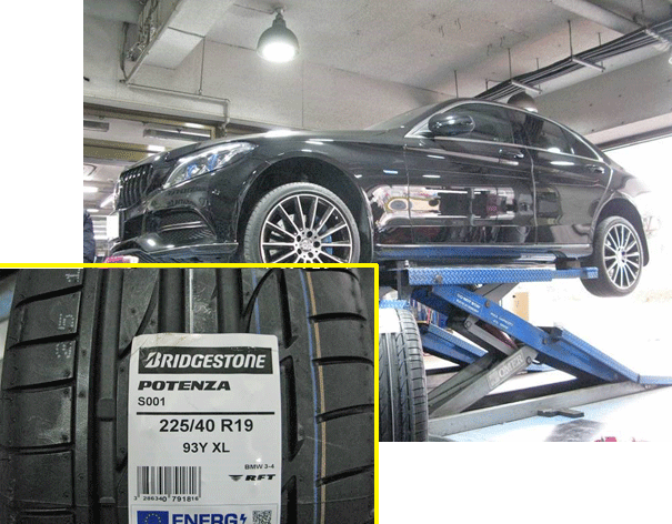 メルセデスベンツＣクラス　Ｗ２０５のタイヤ交換