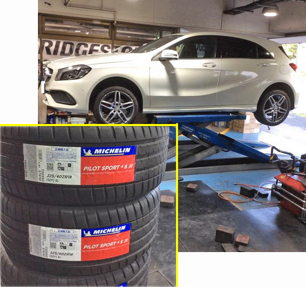 ベンツA180のタイヤ交換　選んだタイヤは、ミシュランのパイロットスポーツ4Sでした