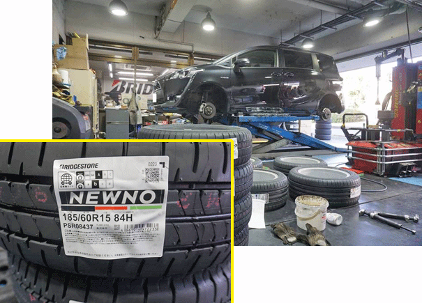 トヨタ・シエンタのタイヤ交換　選んだタイヤは、ブリヂストンの新製品　NEWNO/ニューノでした
