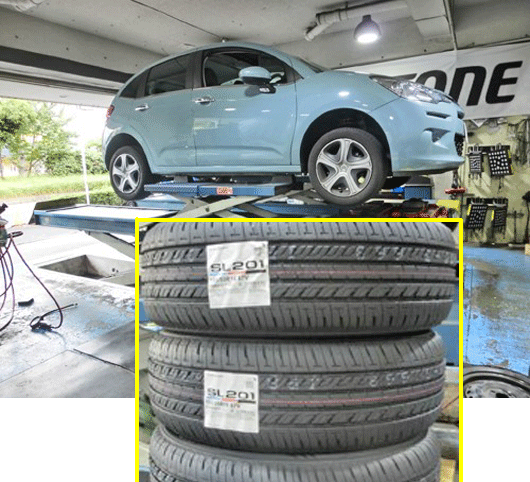シトロエン　C3のタイヤ交換　選んだタイヤは、セイバーリングSL201でした