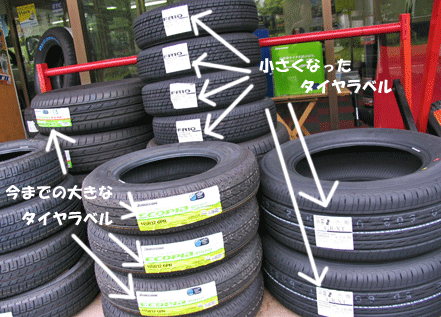 ブリヂストンのタイヤラベルが小さくなった 省エネに貢献のタイヤラベル